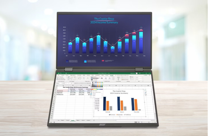 Monitor Acer PD243YEbmiuux čierny Lepšie zobrazenie tabuliek a grafov s monitorom Acer PD3