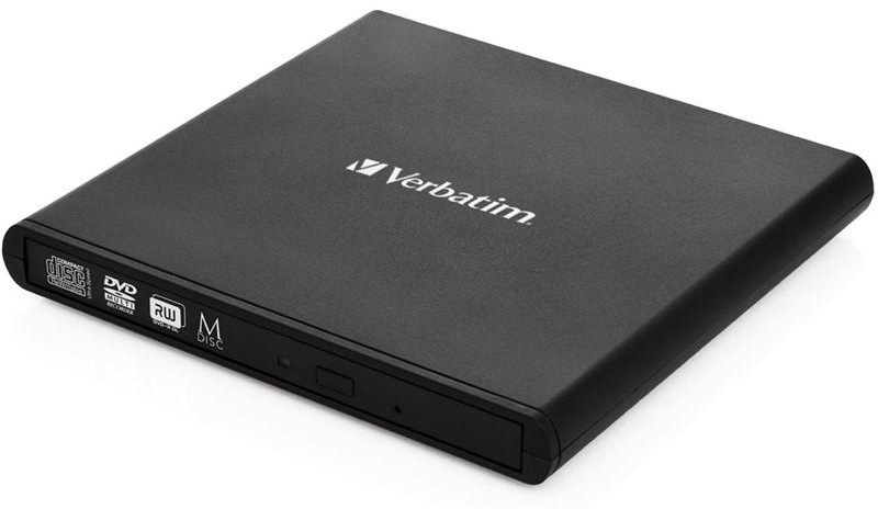 Externá DVD napaľovačka Verbatim CD/DVD Slimline USB 2.0 + Nero čierna