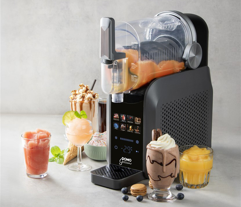 Výrobník ľadovej drte Domo Slush maker GELISSIMO DO9308I sivý Výrobník ľadovej triešte Domo DO9308I Slush maker GELISSIMO