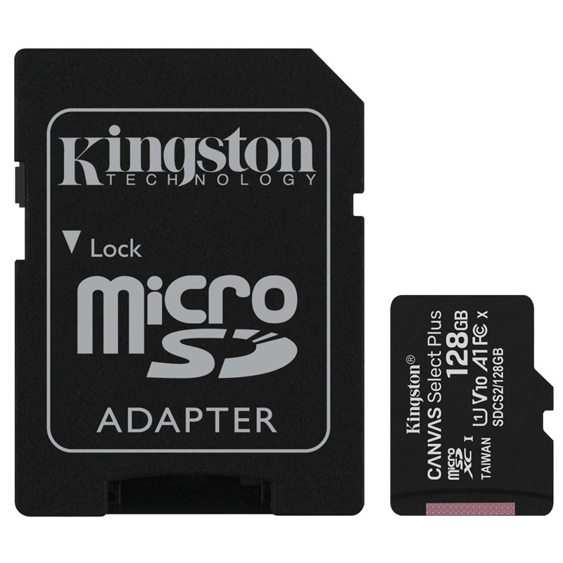 Pamäťová karta Kingston Canvas Select Plus MicroSDXC 128GB UHS-I U1 (100R/10W) + adapter