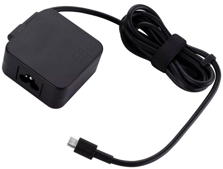 Napájací adaptér Asus 68W USB-C Adapter s USB-C konektorom a integrovaným napájacím káblom v čiernom prevedení