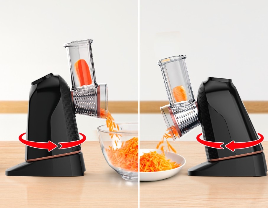 Elektrický strúhač Tefal Fresh Express Twist DN8658E0 čierny Kuchynský strúhač Tefal DN8658E0 Fresh Express Twist strúha mrkva