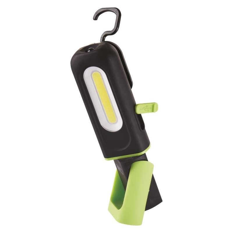 Lampáš EMOS COB LED + SMD LED, 330 lm, 1200 mAh čierna/zelená Svítilna EMOS COB LED + SMD LED