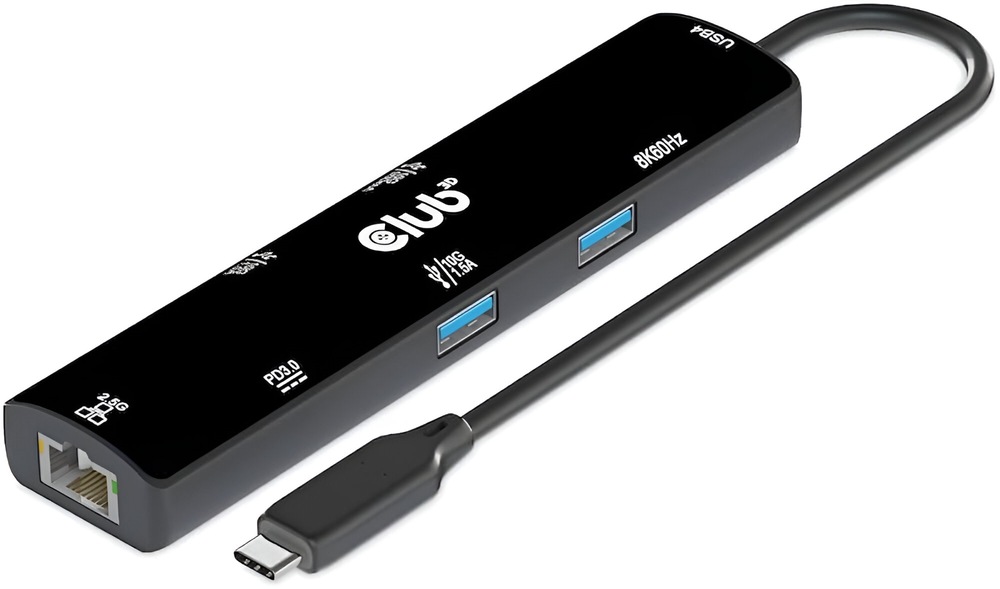 USB Hub Club3D USB-C/1x HDMI, 2x USB-A, 1x RJ45, 2x USB-C, 1x Data, 1x PD3.0 100 W USB Hub Club3D USB-C/1x HDMI, 2x USB-A, 1x RJ45, 2x USB-C, 1x Data, 1x PD3.0 100 W