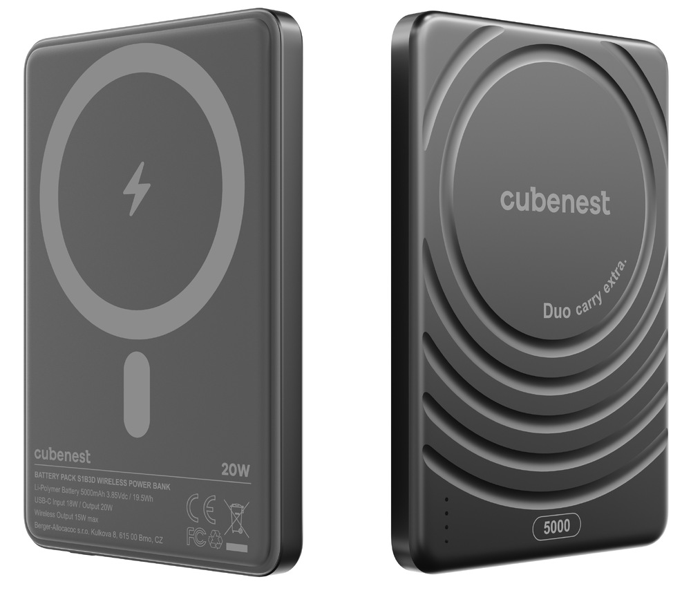 Powerbank Cubenest SlimDual MagSafe 5000 mAh čierny „Powerbank