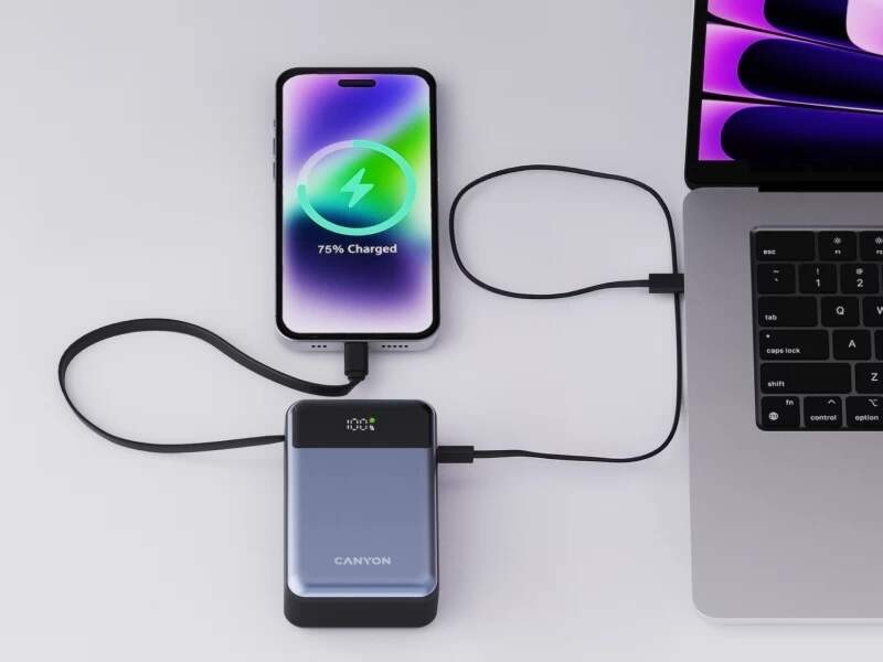 Powerbank Canyon OnPower 600 PD65W 20 000 mAh sivý Powerbank Canyon OnPower 600 PD65W 20 000 mAh sivý