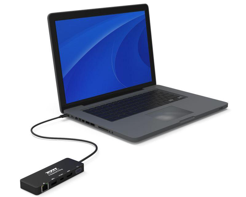 USB Hub PORT CONNECT USB-C/LAN, HDMI, VGA, USB-C PD 3.0 85W, USB-A čierny USB Hub PORT CONNECT USB-C/LAN, HDMI, VGA, USB-C PD 3.0 85W, USB-A čierny