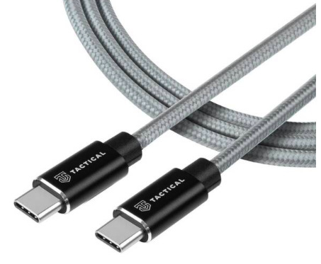 Kábel Tactical Fast Rope Aramid USB-C/USB-C 100W 20V/5A 0,3 m sivý