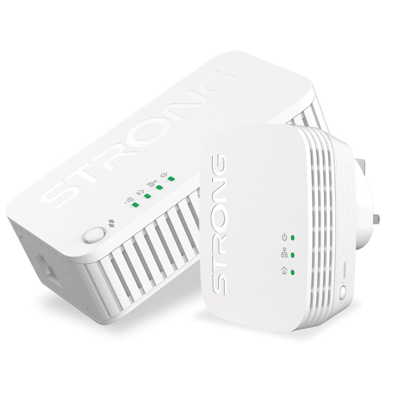Sieťový rozvod LAN po 230V Strong Wi-Fi 1000 DUO MINI, 2 jednotky biely