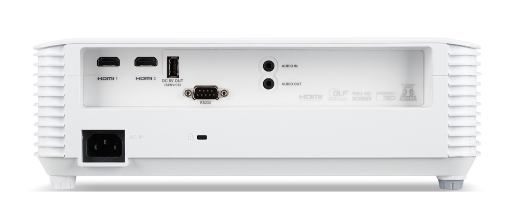 Projektor je vybavený niekoľkými portami od HDMI konektora cez VGA až po audio vstup.