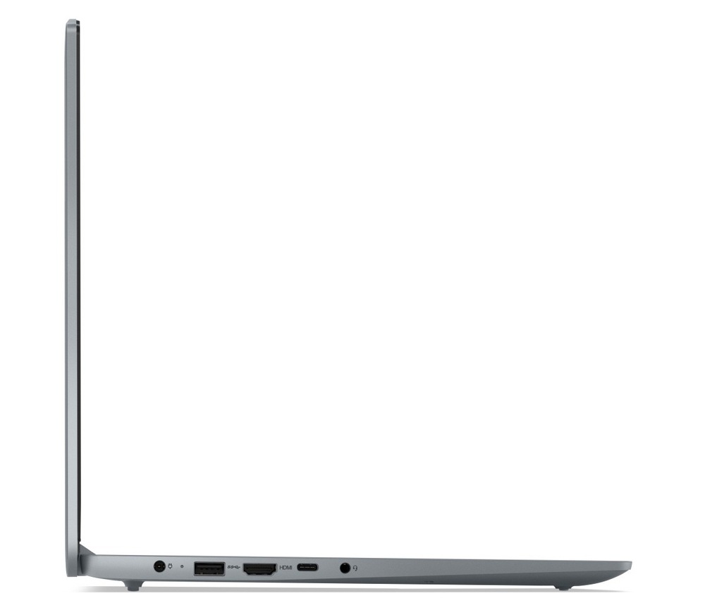 Notebook Lenovo IdeaPad Slim 3 15ABR8 sivý Profil otvoreného notebooku Lenovo IdeaPad Slim 3 15ABR8