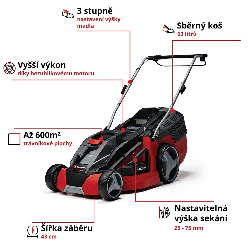 Kosačka Einhell GE-CM 43 LI M Kit (s batériou) 3413130 Kosačka Einhell GE-CM 43 LI M Kit (s batériou) 3413130