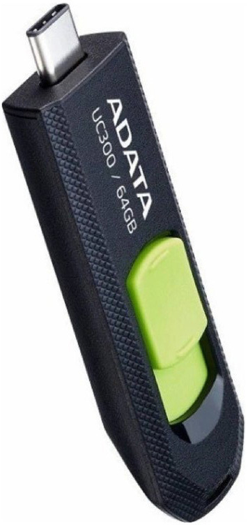 Flash USB ADATA UC300 64GB USB 3.2 - čierny/zelený
