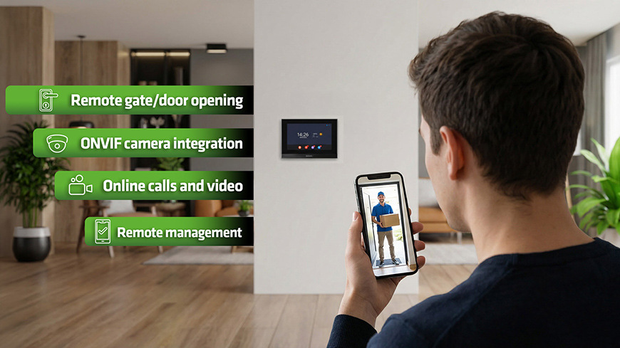 Dverný videotelefón Evolveo ID-1, s RFID, odtlačkom prsta a podporou ONVIF kamier čierny/nerez Dverný videotelefón Evolveo ID-1, s RFID, odtlačkom prsta a podporou ONVIF kamier - čierny/nerez