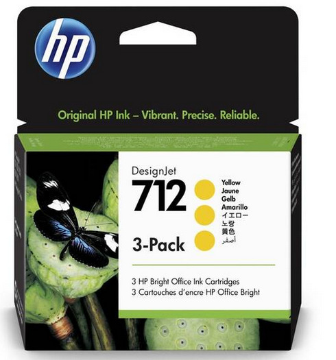 Cartridge HP 712, 3x 29 ml žltá HP 712, 3x 29 ml (3ED79A) žltá