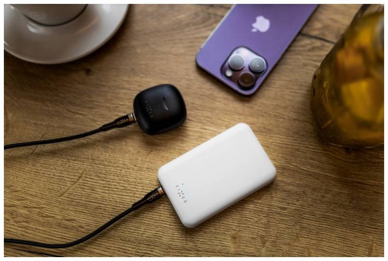 Powerbank FIXED MagZen s bezdrôtovým nabíjaním a podporou Magsafe, 6 000 mAh - biela