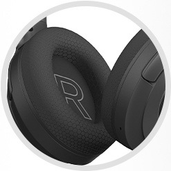 Slúchadlá A4Tech Fstyler BH220 bezdrátová skládací Bluetooth béžová Detail mäkkých náušníkov, ktorými sú vybavené slúchadlá A4Tech Fstyler BH220