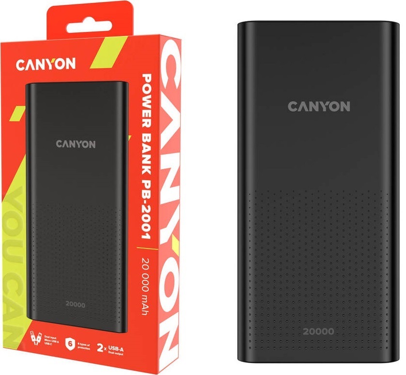 Powerbank Canyon PB-2001B, 20000mAh čierny Canyon PB-2001