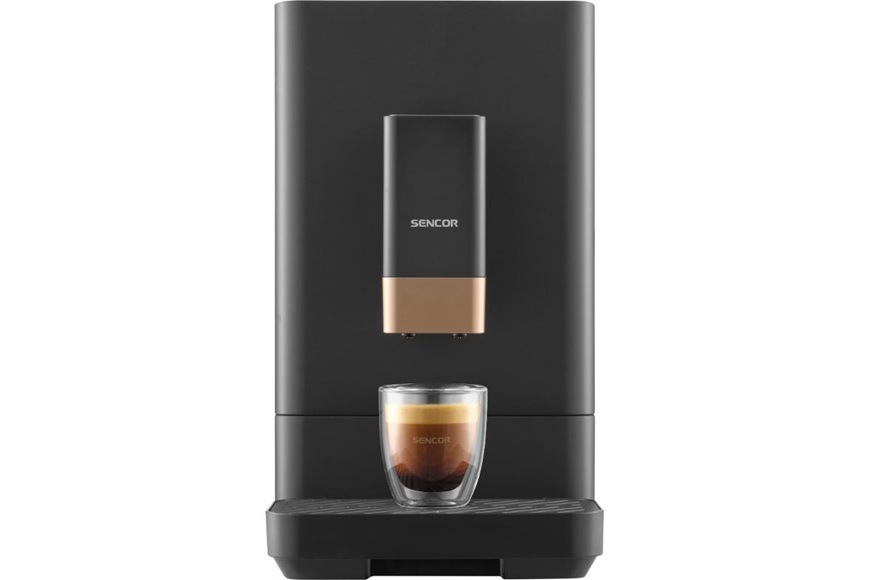 Espresso Sencor SES 6100BK čierne Automatický kávovar Sencor SES 6100BK s čerpadlom s tlakom 20 barov pripravuje espresso s bohatou cremou a plnou chuťou vďaka optimálnej extrakcii kávy.