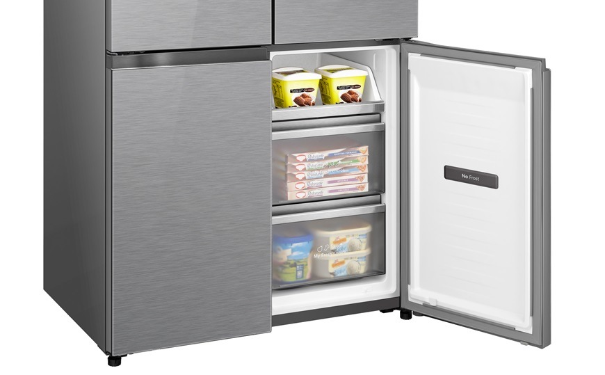 Americká chladnička Hisense RQ768N4GVE, nerez, alarm otvorených dverí