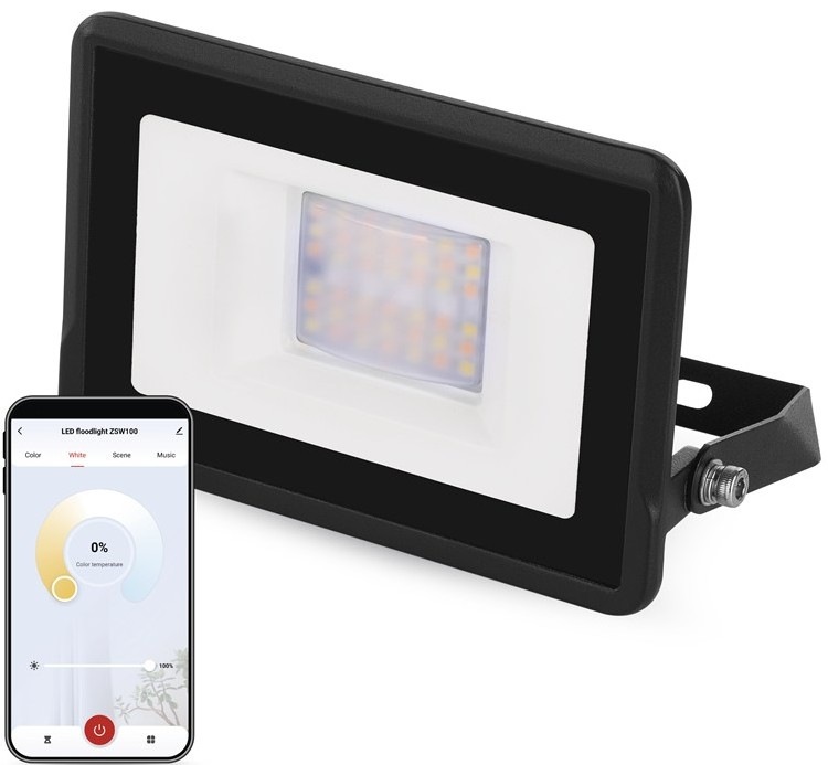 Reflektor EMOS GoSmart, 20 W, RGB+CCT - čierny