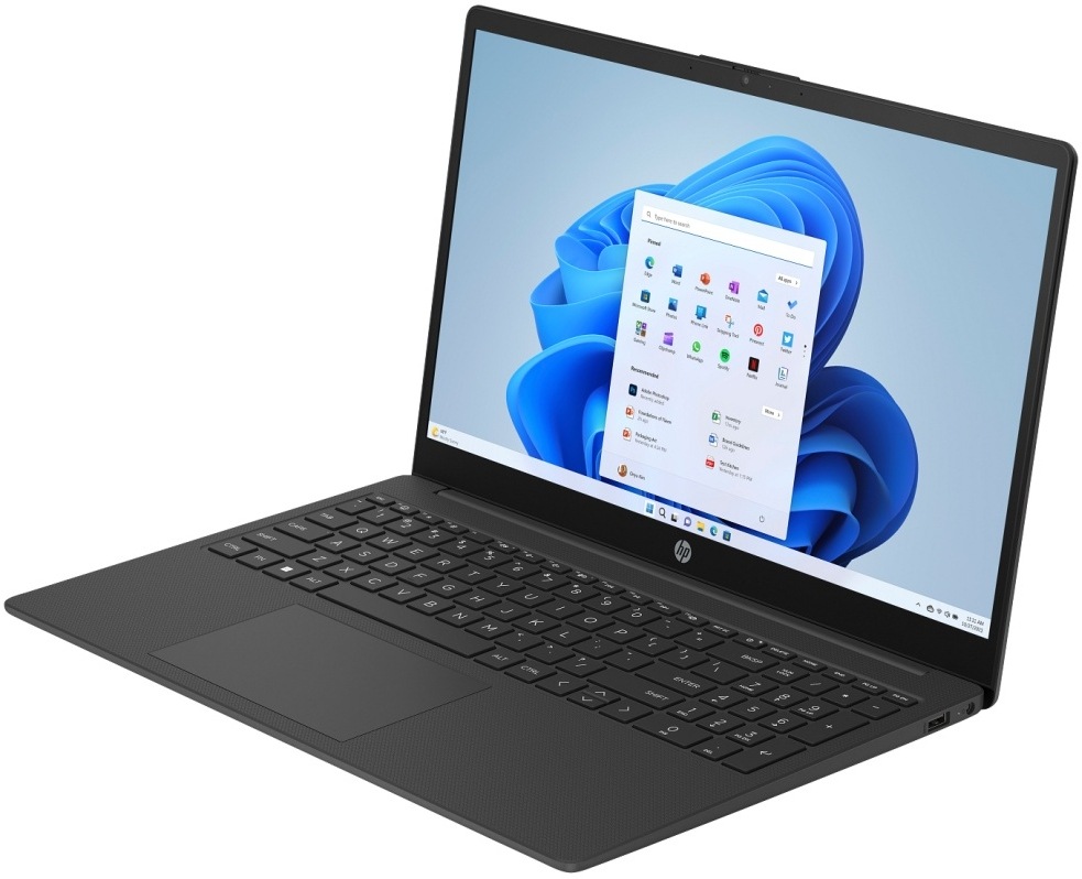 Pohľad na ľavý bok laptopu HP 15-fd0682nc