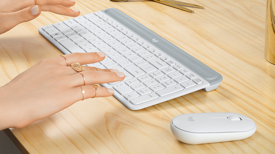 Klávesnica s myšou Logitech Wireless Combo MK470 Slim, US biela