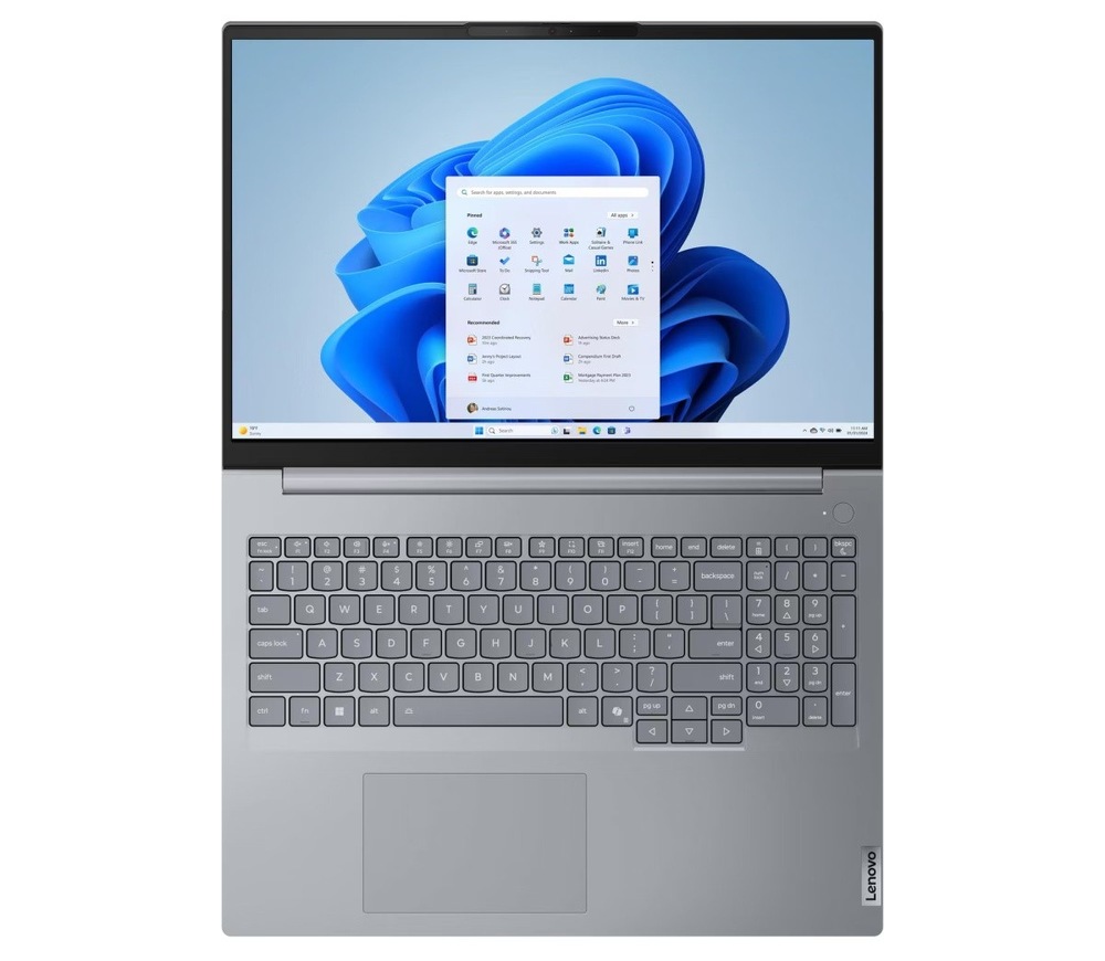 Notebook Lenovo ThinkBook 16 G9 AHP sivý Otvorený notebook Lenovo ThinkBook 16 G9 na 180 °