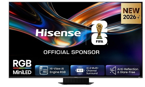 Televízia Hisense 75UR9S so zapnutým displejom