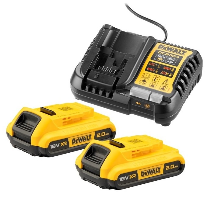 Set batérie a nabíjačky Dewalt XR DCB1104D2