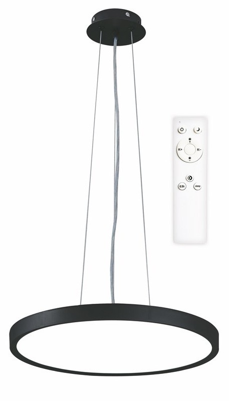 Závesné svietidlo Top Light Revit 40CZ RC, s diaľkovým ovládačom, 36W, 3600lm, stmievanie, pamäť, priemer 40cm, výška 120cm, čierne
