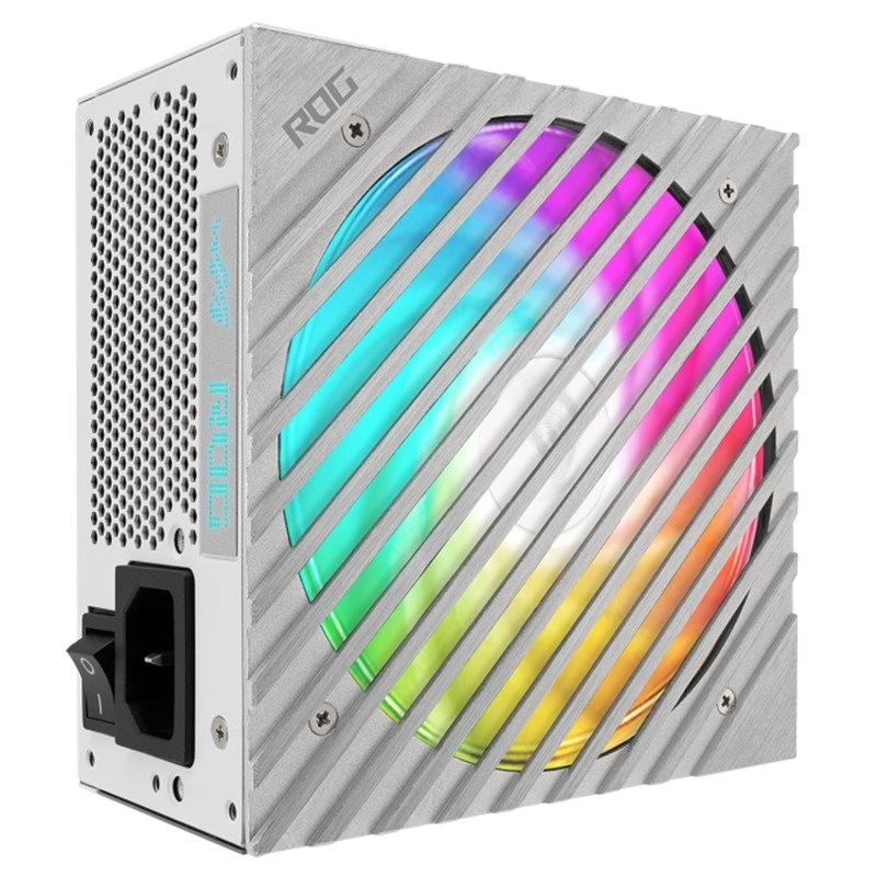 PC zdroj Asus Roki Loki SFX-L 850 W, White Edition, 80+ Platinum, ARGB, biela farba.