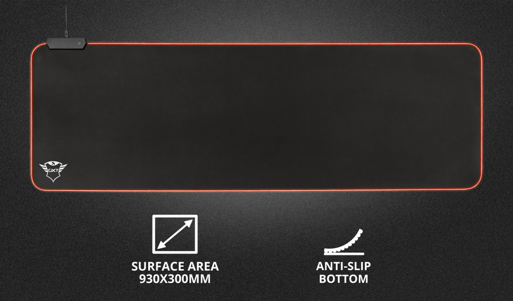 Podložka pod klávesnicu a myš Trust GXT 764 Glide-Flex XXL RGB 93 x 30 cm čierna
