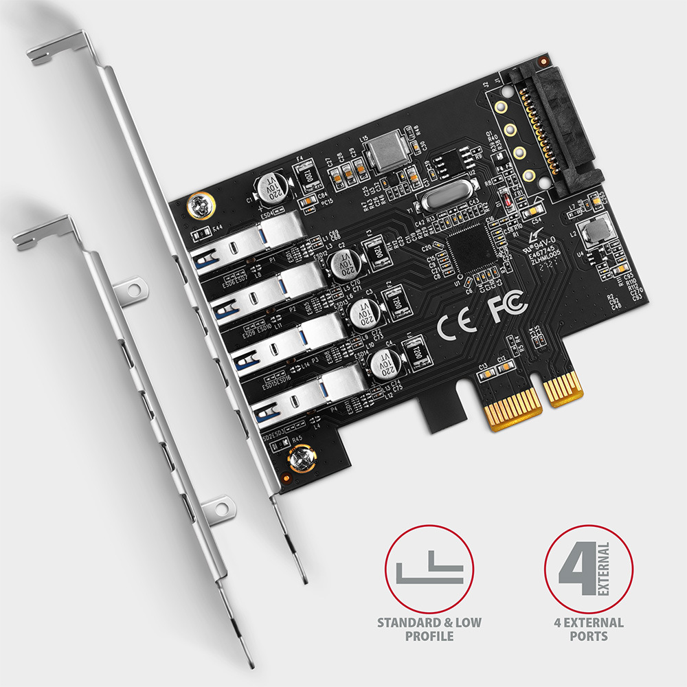 Radič Axagon PCEU-43RS - 4x USB 3.2 Gen 1 port