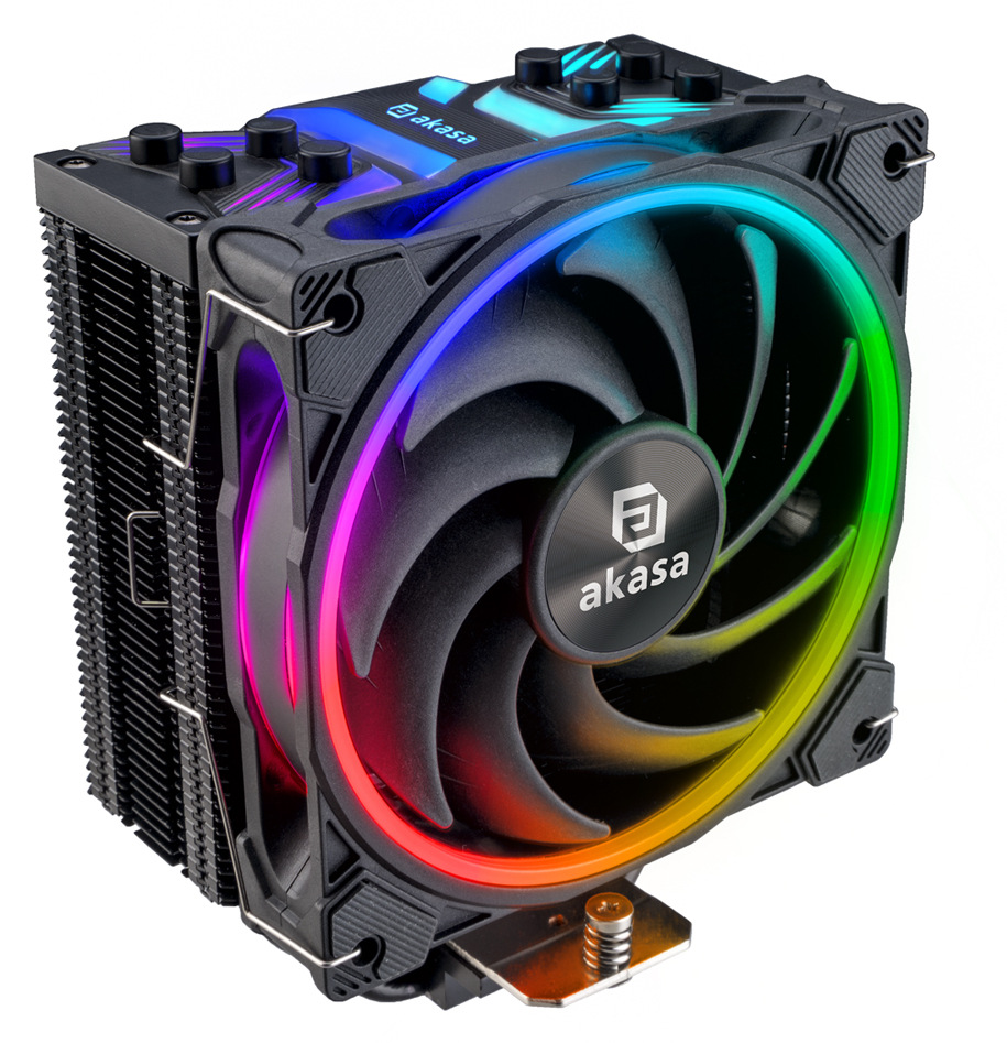 Chladič CPU AKASA SOHO H4, LGA1700 Edition, 4 Heatpipes, ARGB čierny AKASA SOHO H4 má aj štýl vďaka ARGB osvetleniu