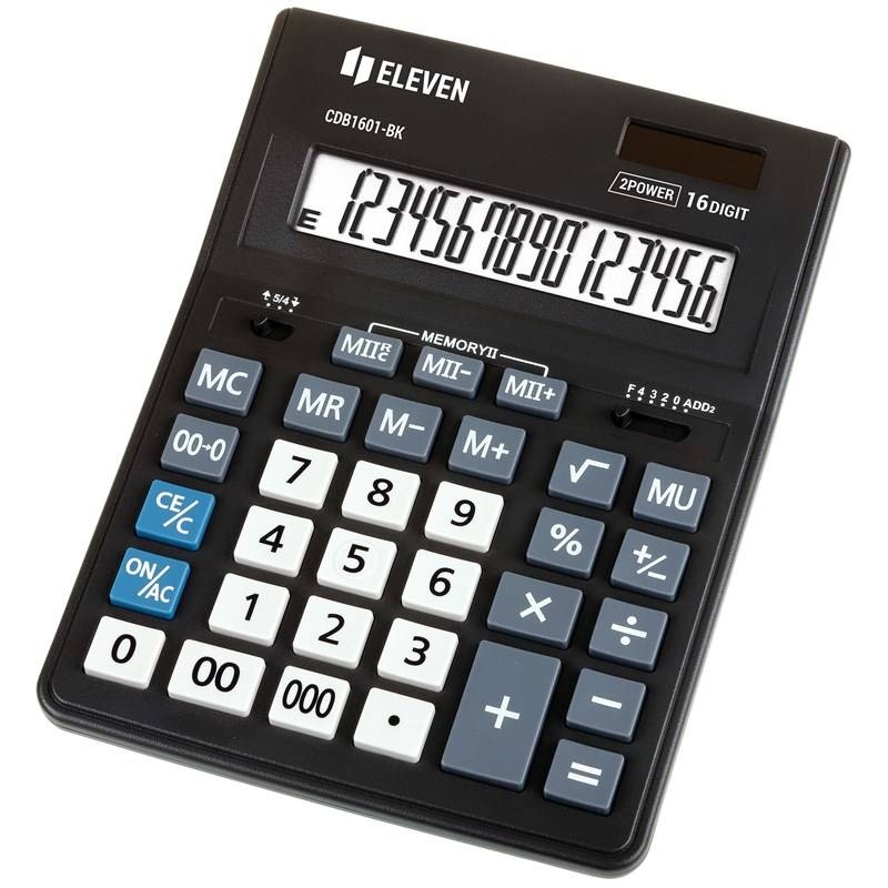 Kalkulačka Eleven CDB1601-BK, stolný, šestnásťmiestny čierna