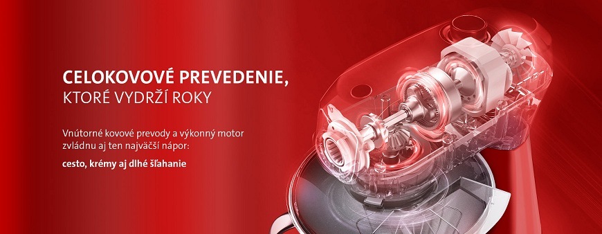 Kuchynský robot ETA Gratus STORIO II 2043 90020 červený Kuchynský robot ETA Storio II 2043 90020, planetárny systém miešania