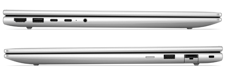 Notebook HP ProBook 4 G2a 16" strieborný Bočné profily HP ProBook 4 G2a s portami USB-C, USB-A, HDMI, audio a RJ-45
