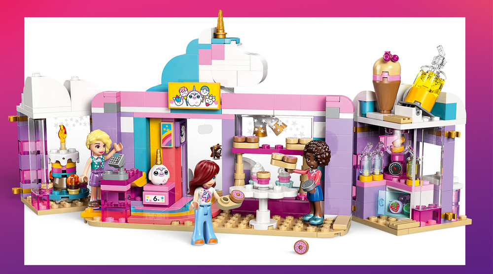 Stavebnica LEGO® Friends 42684 Snová kaviareň s jednorožcami Kaviareň rozširuje svet LEGO Friends o sladké dobrodružstvá, priateľstvá a hry s jednorožčím motívom.