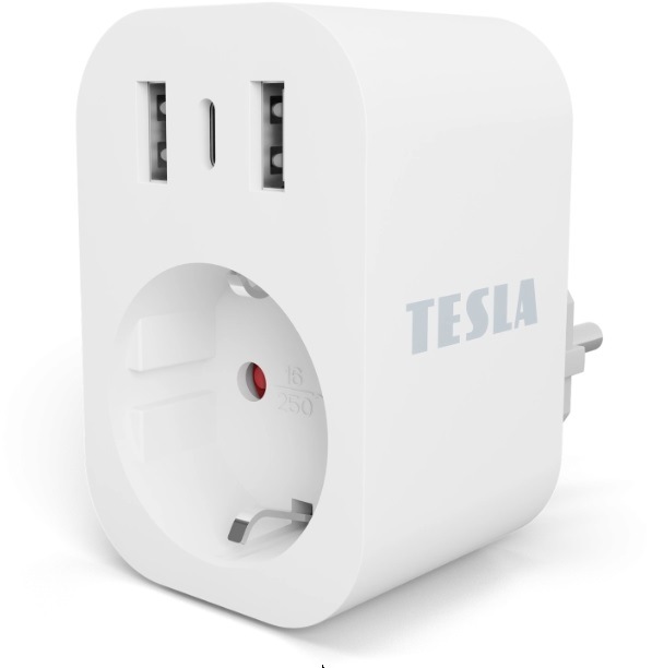 Inteligentná zásuvka Tesla SP300, 2x USB-A/1x USB-C biela TESLA Smart Plug SP300 3 USB