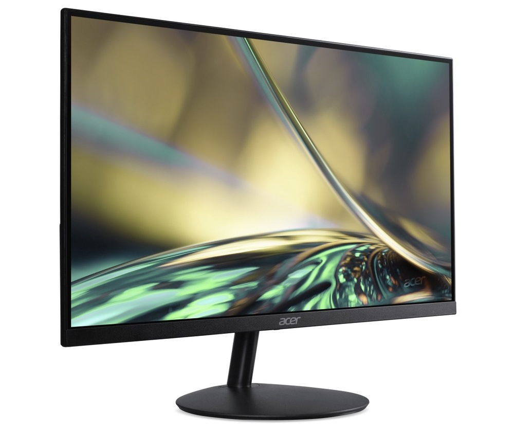 Monitor Acer SA272Kbmiipx čierny Zapnutý monitor Acer SA272Kbmiipx natočený doľava