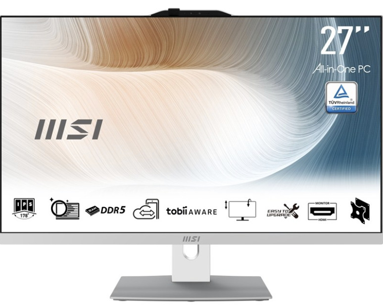 Biely All In One počítač MSI Modern AM272P 1M-1437EU s 27" displejom a stojanom