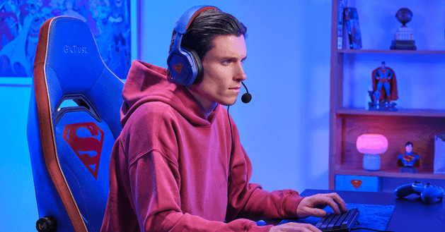 Herná stolička Trust GXT 721SM RUYA PRO Superman modrá