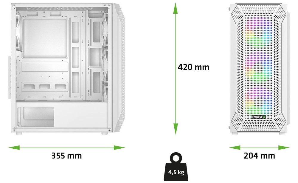 Predný panel s ARGB ovládaním, USB portami a stabilnou konštrukciou ponúka pohodlie aj jednoduché používanie