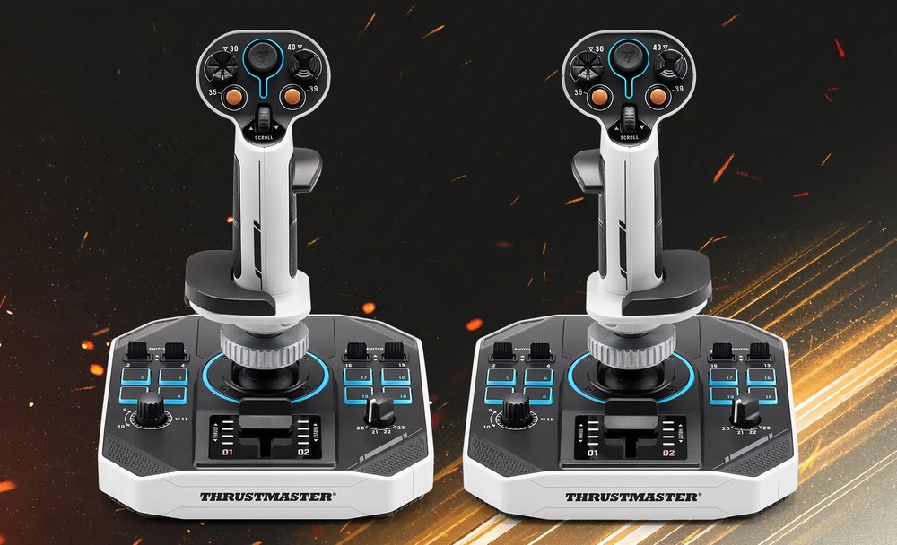 Joystick Thrustmaster Sol-R 2 HOSAS Space Sim Duo biely