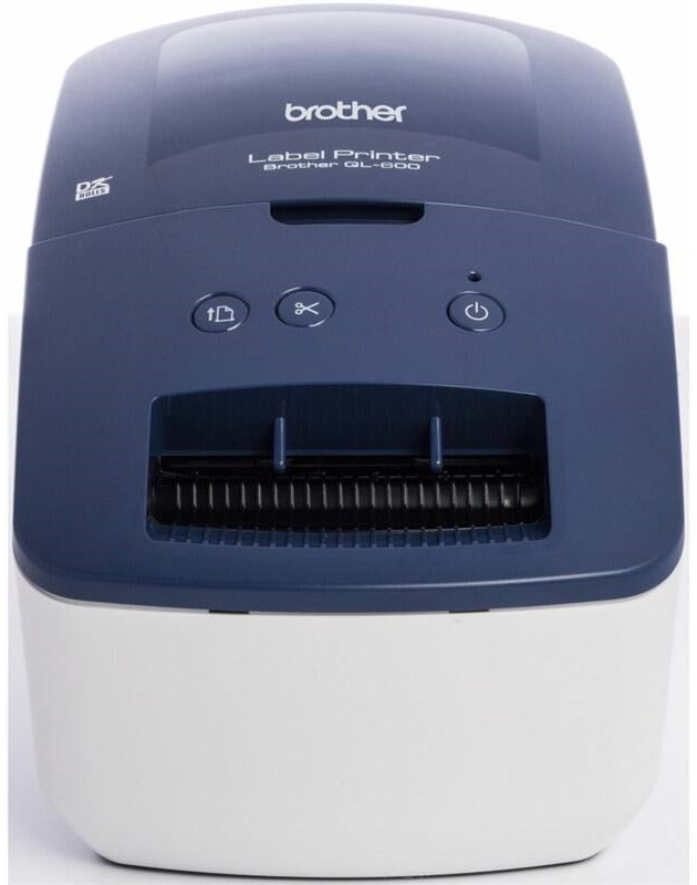 Tlačiareň štítkov Brother QL-600 biela/modrá
