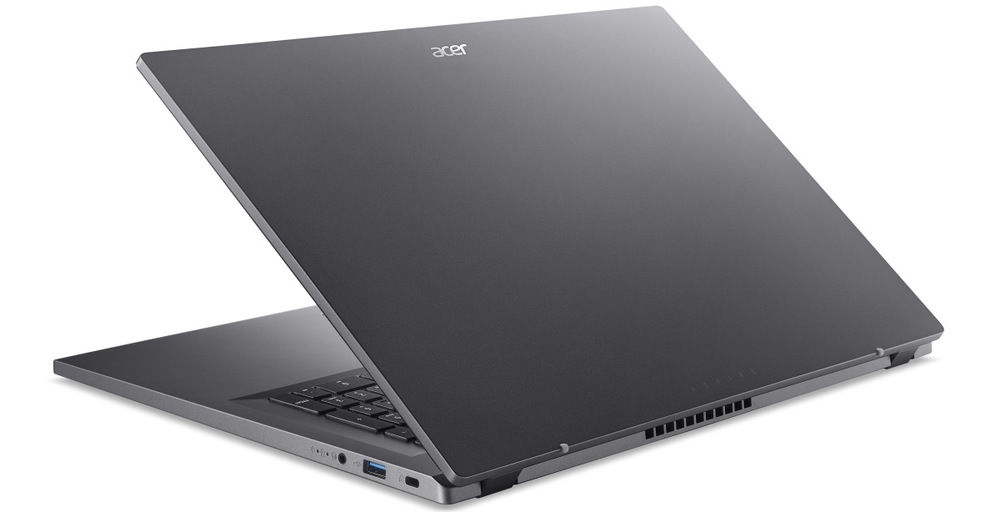 Notebook Acer Aspire Go 17 (AG17-31P-39BB) sivý Numerická klávesnica, touchpad, webkamera, mikrofóny a USB-C nabíjanie uľahčí každodenné používanie.