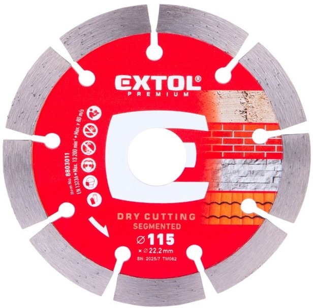 Kotúč diamantový EXTOL 8803011 pre betón, kameň, žulu, strešné tašky a tehly