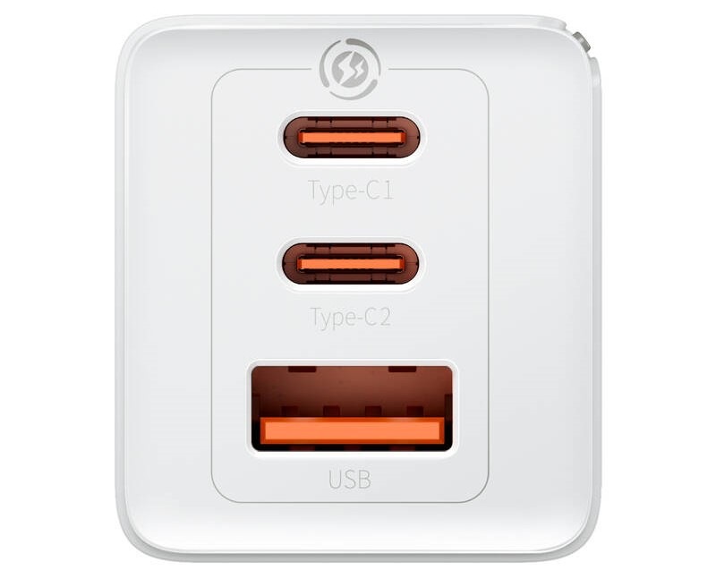 Nabíjačka do siete Baseus GaN5 Pro, 2x USB-C, USB-A, 65W + USB-C kábel 1m biela Nabíjačka do siete Baseus GaN5 Pro, 2x USB-C, USB-A, 65W + USB-C kábel 1m biela