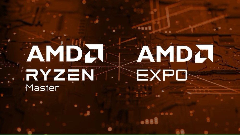 Vizuálna prezentácia technológií Ryzen Master a AMD EXPO, zameraná na ladenie výkonu a optimalizáciu pamätí